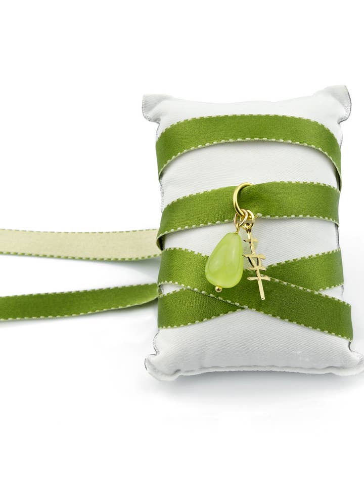 Kanji Fortune Green Woven Necklace/Bracelet for wholesale by Lebole Maison