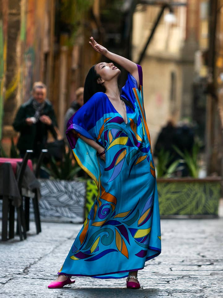 Kaftan met bloemen voor wholesale door KELLE' CAPRI