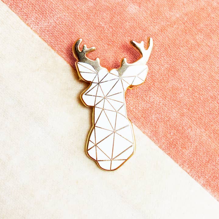 White Stag Brooch for wholesale by Sketchinc