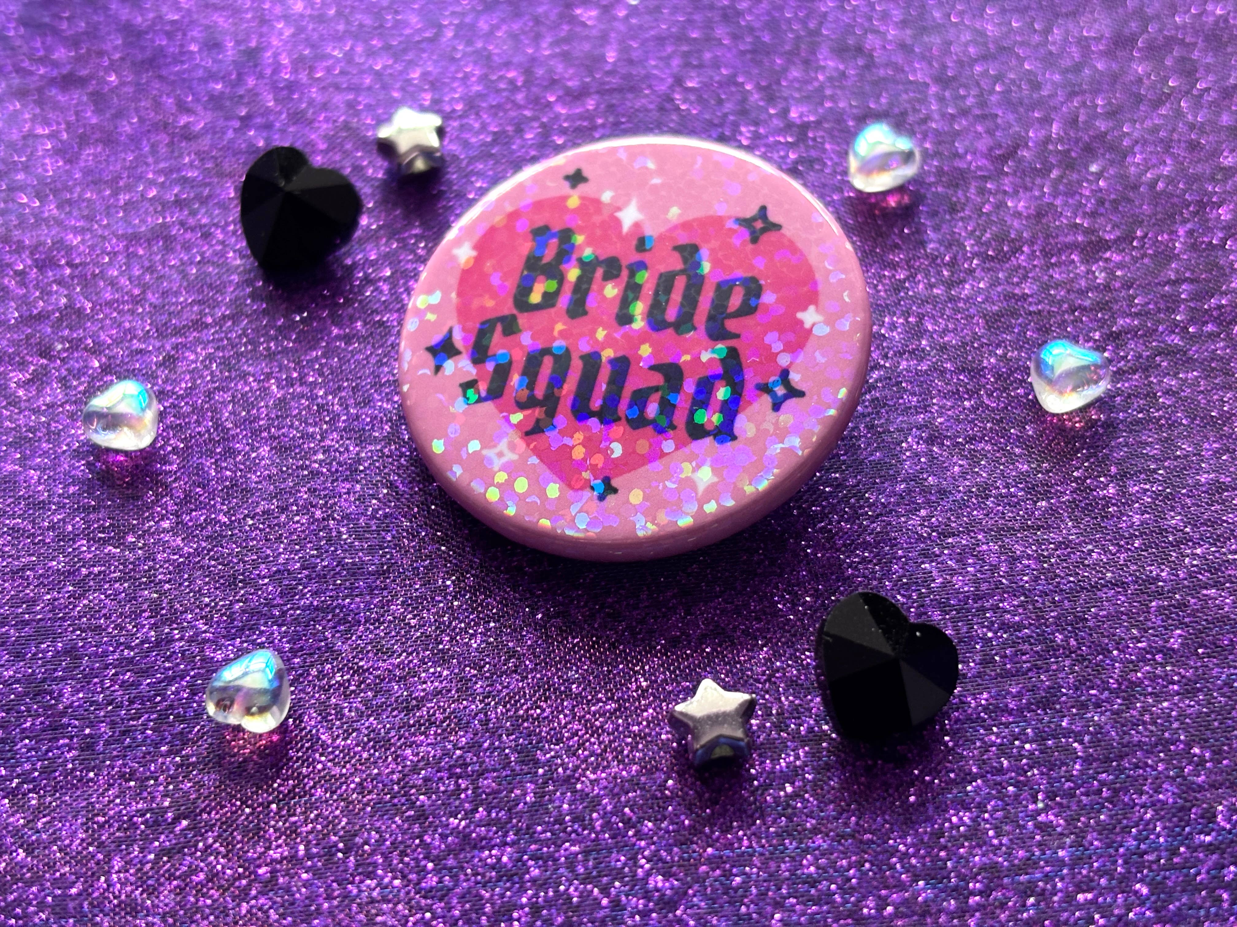 Magical Meow - Wholesale Lapel Pin/Button - Emo Goth Alternative Bridal Party Holographic Badges3