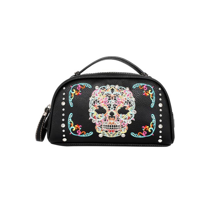 Montana West - Wholesale Makeup/Cosmetic Bag - MW494-190 Montana West Sugar Skull Multi Purpose/Travel Pouch