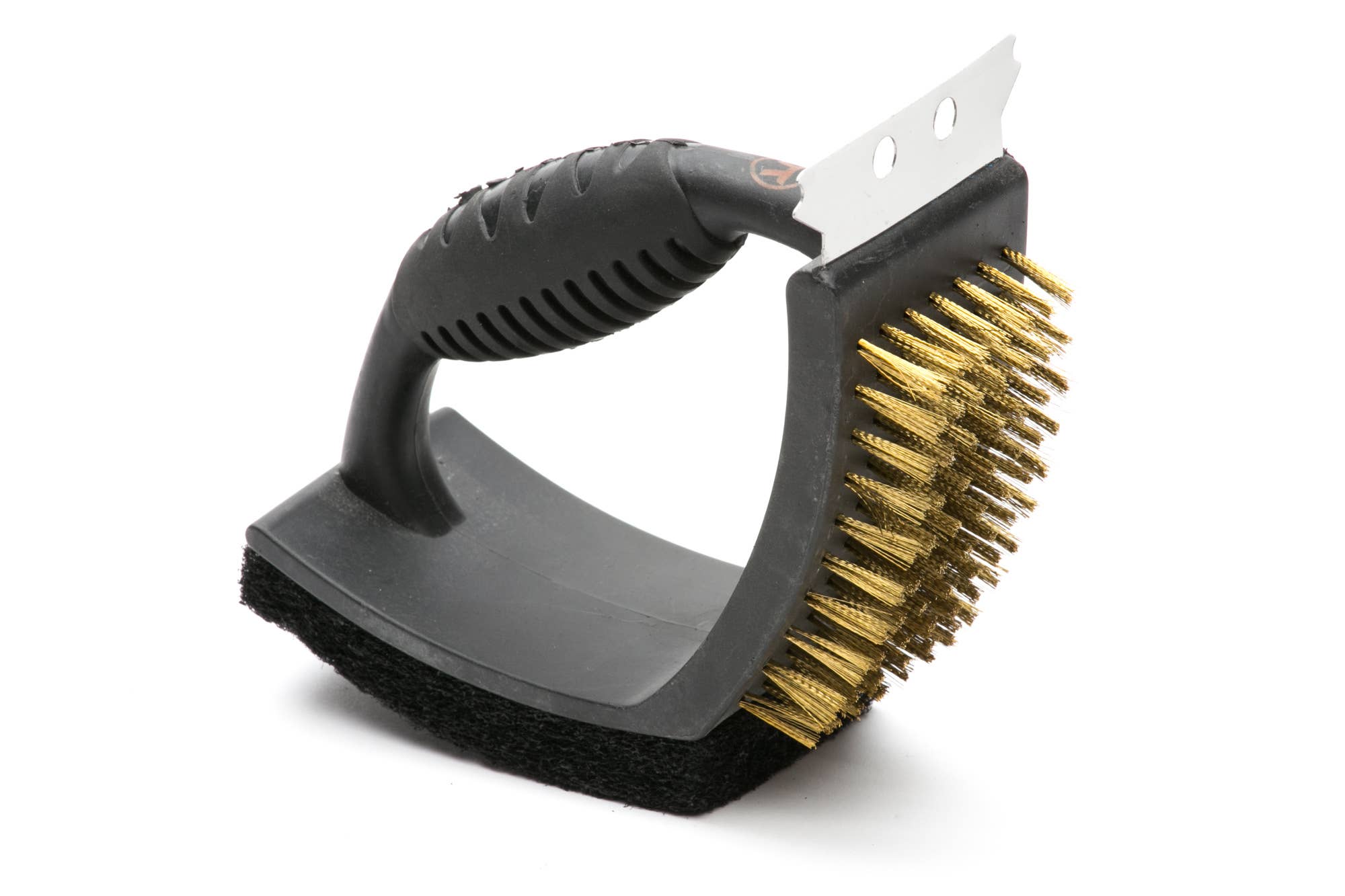 Fox Run Brands - Wholesale Outdoor Grill Tools - Outset V-Shaped Plastic Grill Brush with Pad, Scraper, 6.5"3