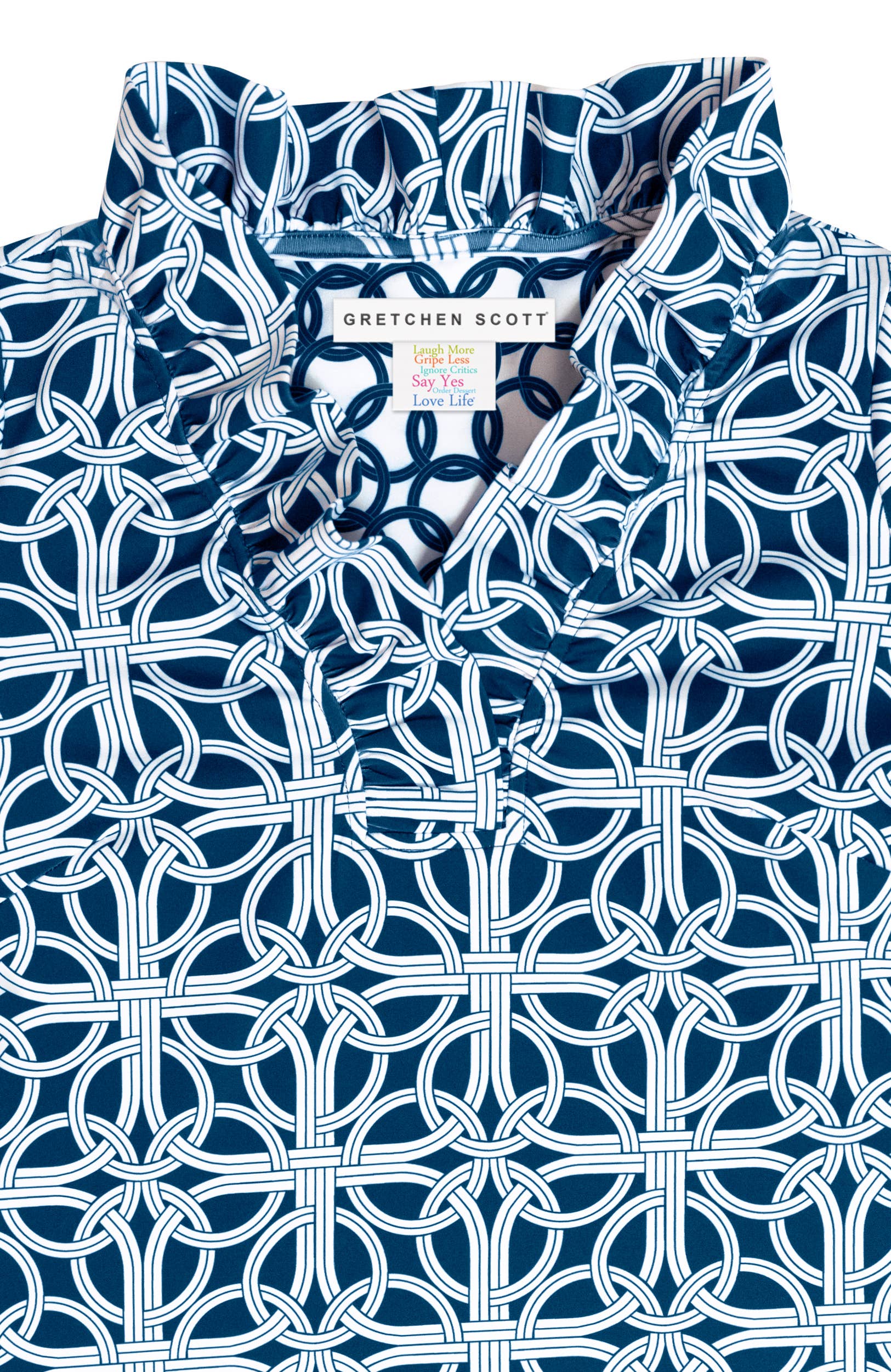 Gretchen Scott LLC - Wholesale Dress - Women's - Jersey Ruffneck Dress - Ring Toss12