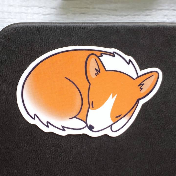 Adesivo in vinile Sleeping Corgi per la vendita all'ingrosso da parte di Kela Designs