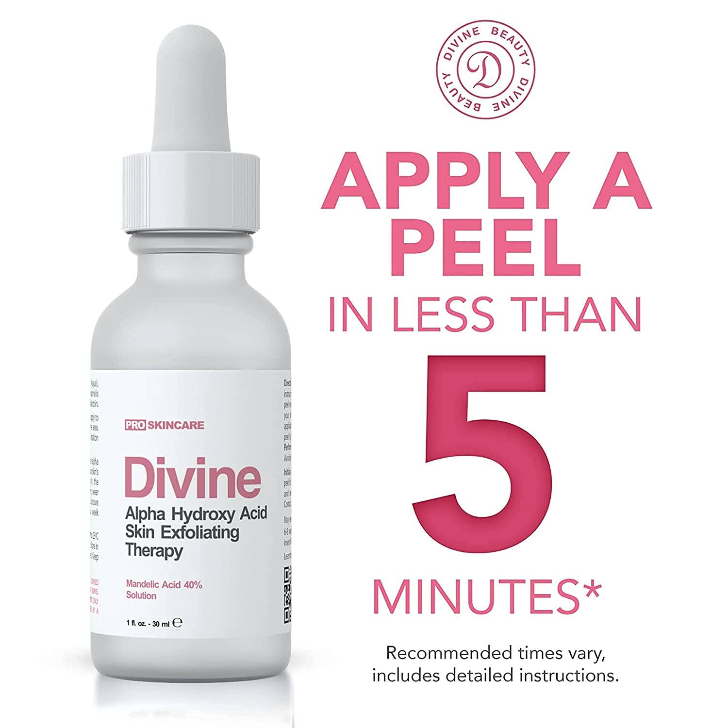 Divine Derriere - Wholesale Facial Peel - Divine Derriere Mandelic Acid 40% Chemical Peel for Face 1oz2