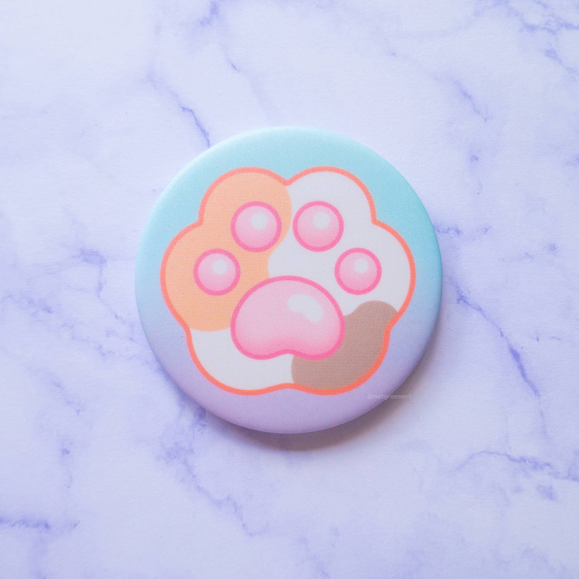 NatGreenArt - Wholesale Compact Mirror - Calico Cat Paw Sparkly Pocket Mirror1