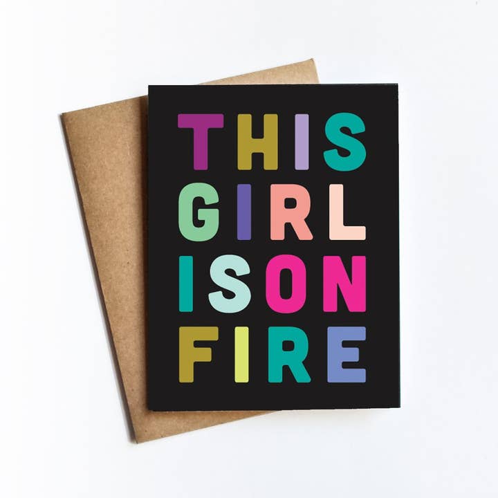 Kate Moore Creative Studio - Wholesale Everyday Greeting Card - Girl On Fire Card