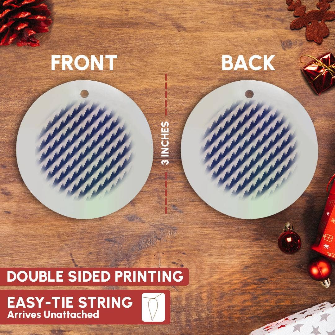 3dRose - Wholesale Ornament - 3dRose, Diagonal Stripe Stepped Zig Zag Pattern Gradient Blue, Ornament2