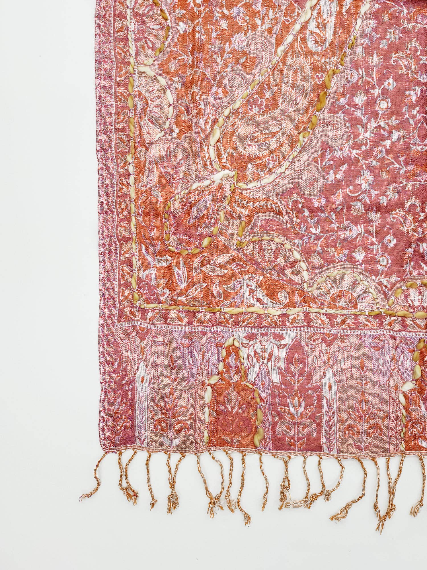 Raj Trading & Imports (USA) Inc. - Wholesale Scarf - Women's - Amanda Thick Stitch Embroidered Scarf Shawl25