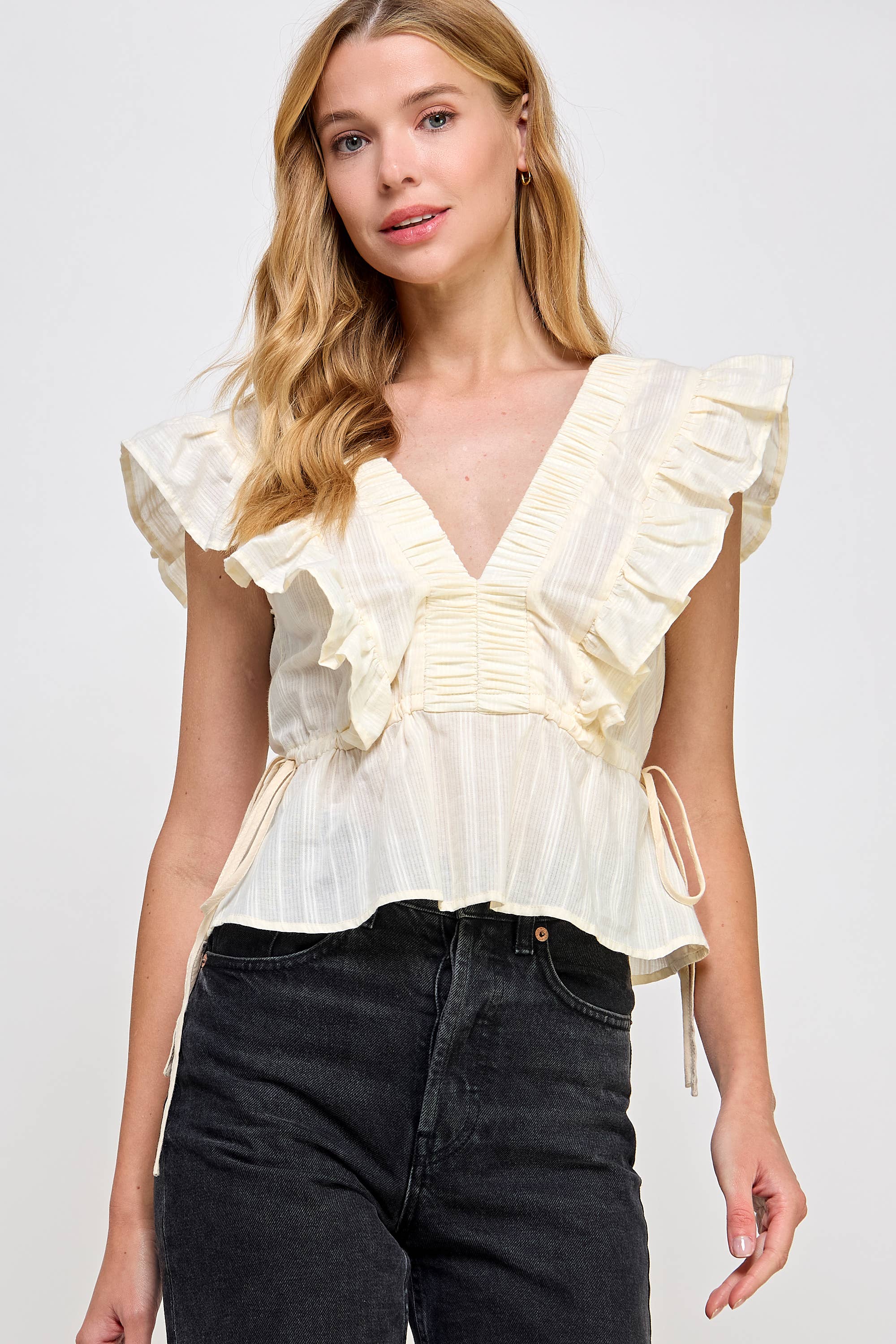 Strut & Bolt – wholesale Blouse – Women’s – Smocked Detail Ruffle Top13