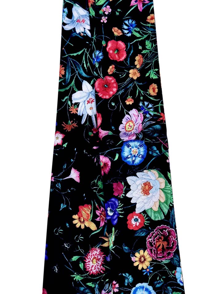 Lav dit eget tørklæde - Sort blomsterprint - S104 for engroshandel hos Gemelli