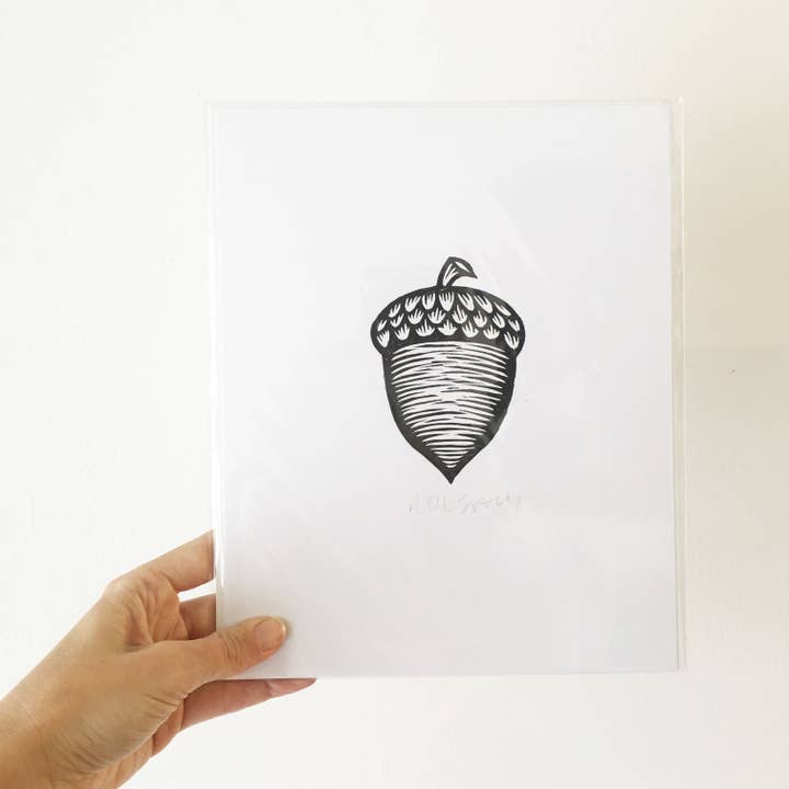 Horse & Hare – wholesale Konsttryck – Lil' Ecorn Linocut Konsttryck