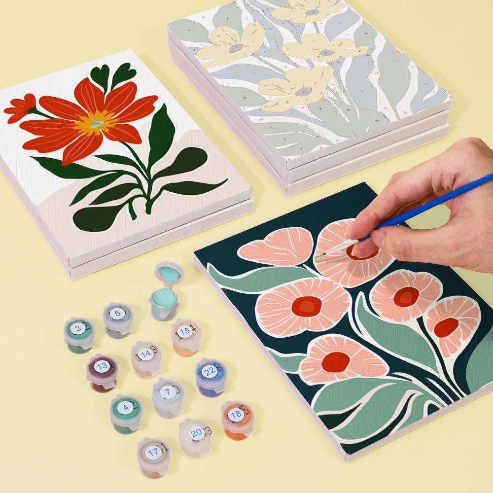 Paint Your Numbers – Großhandel Bastelset – Botanical Brights 6er-Pack Mini-Mal-nach-Zahlen-Set4