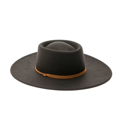 DNMC - Wholesale Fedora - Women's - Vegan Felt Bolero Rancher Hat w/ Chin Cord - 3 Colors
