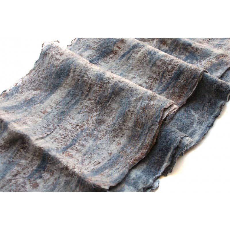 BNB Crafts Inc. - Wholesale Scarf - Women's - Grey and White Felted Vintage Scarves0