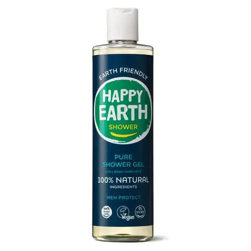 Happy Earth - Vente Gel douche – homme - Happy Earth Gel Douche Naturel Men Protect 300ml0
