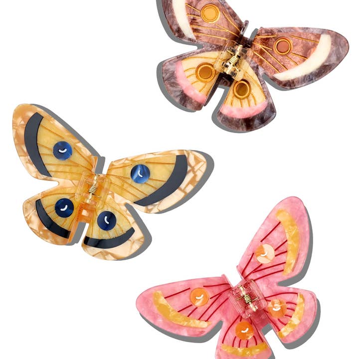 Solar Eclipse - Wholesale Hair Clip - Women's - Hand-painted Emperor Silk Moth Claw Hair Clip | Eco-Friendly1