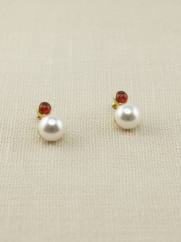 Pearl & Tourmaline Earrings for wholesale by Lalinde Design