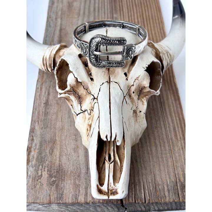 Boho Ranch Shop - Wholesale Bangle Bracelet - Western Belt Buckle Bar Bangle Stretch Bracelet4