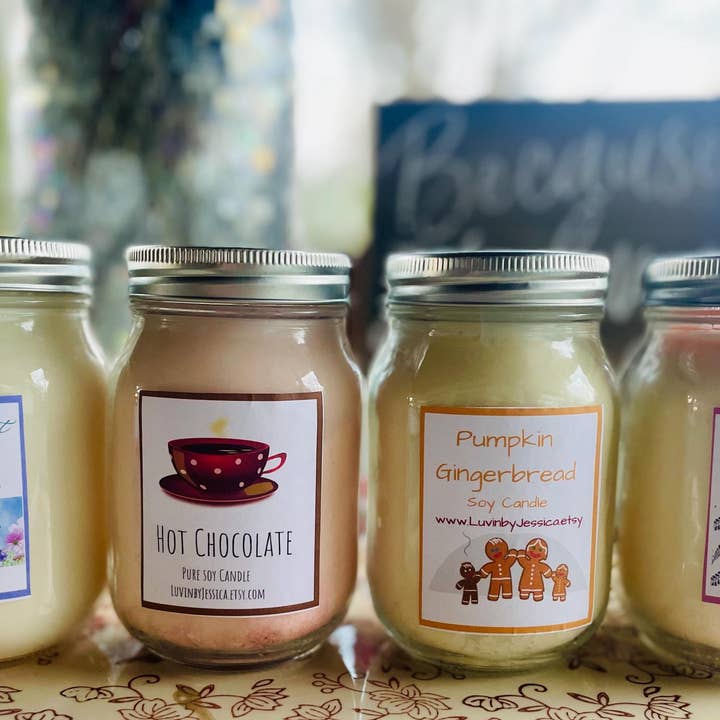 Bougie de soja hiver & automne - Cadeau de Noël & pendaison de crémaillère pour la vente par LuvinbyJessica.etsy.com