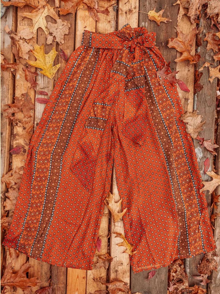 Silk Palazzo Hippie Pants, Elastic Tie Boho Chic Pant for wholesale by Gardenbelle Shop