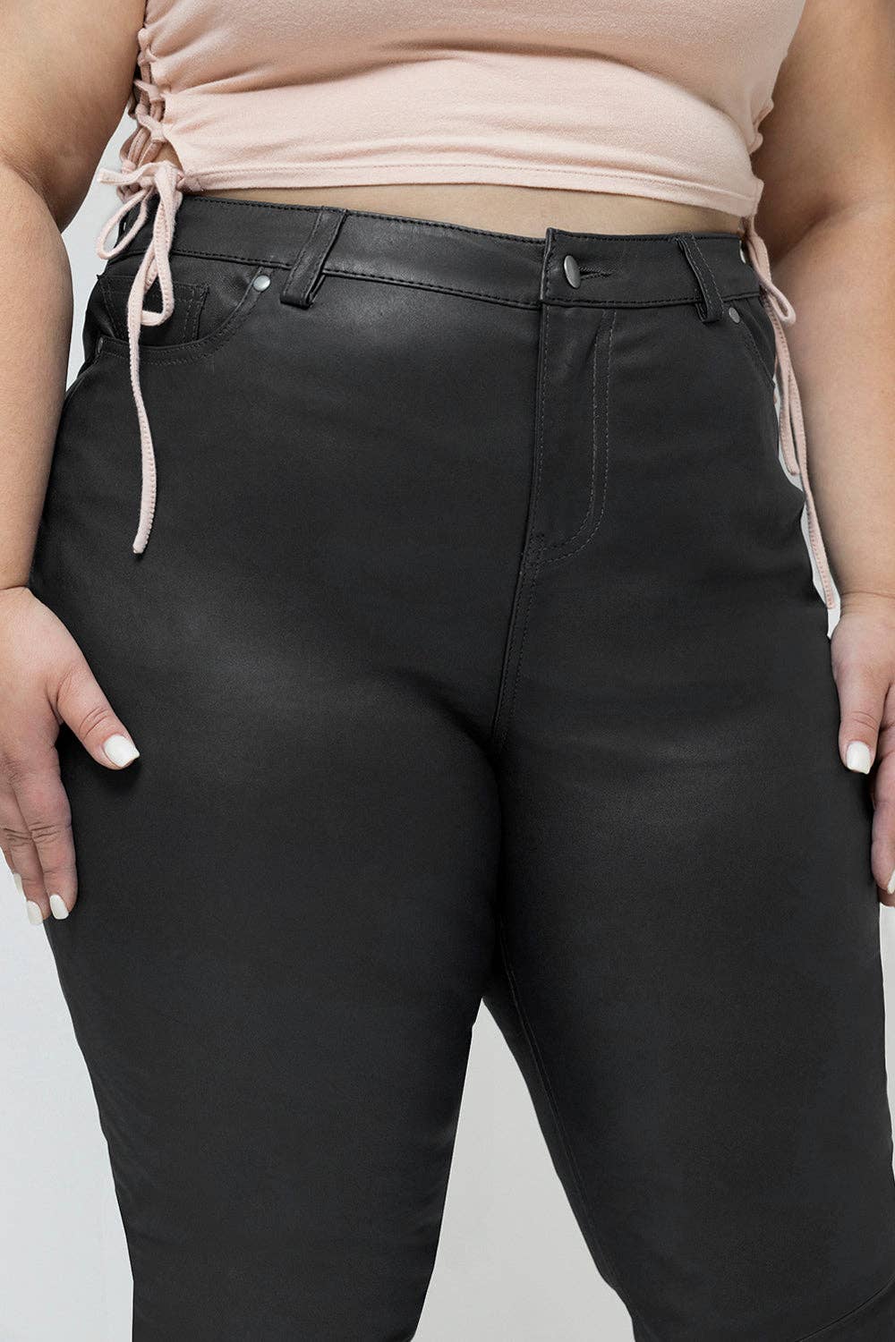 Black Arya Fashion Leather Pants (Black) for wholesale on Faire1