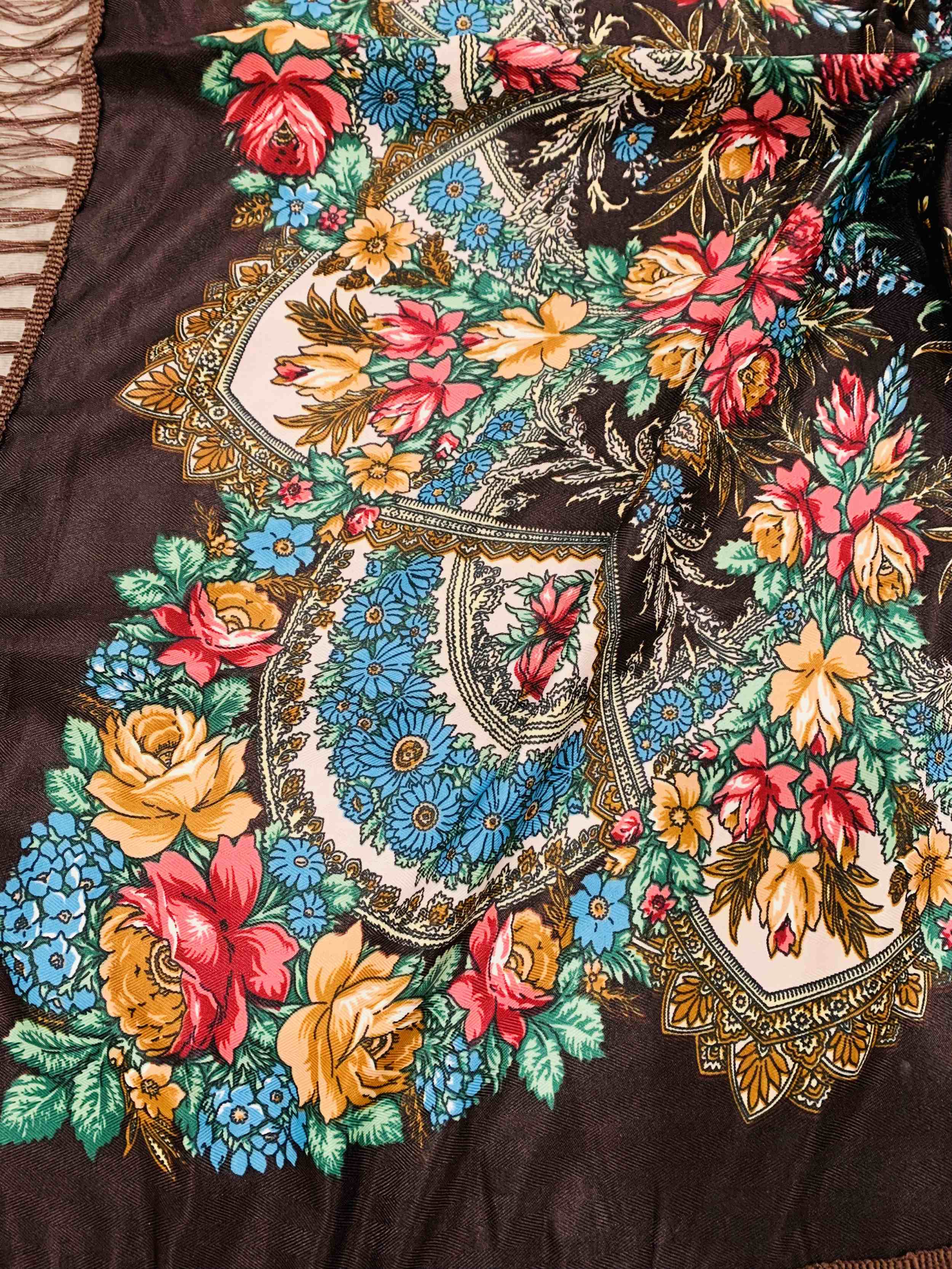 JC Sunny Fashion – wholesale Scarf – Women's – JC023321 Western Vibe Long Fringe Floral Square Scarf/Shawl7