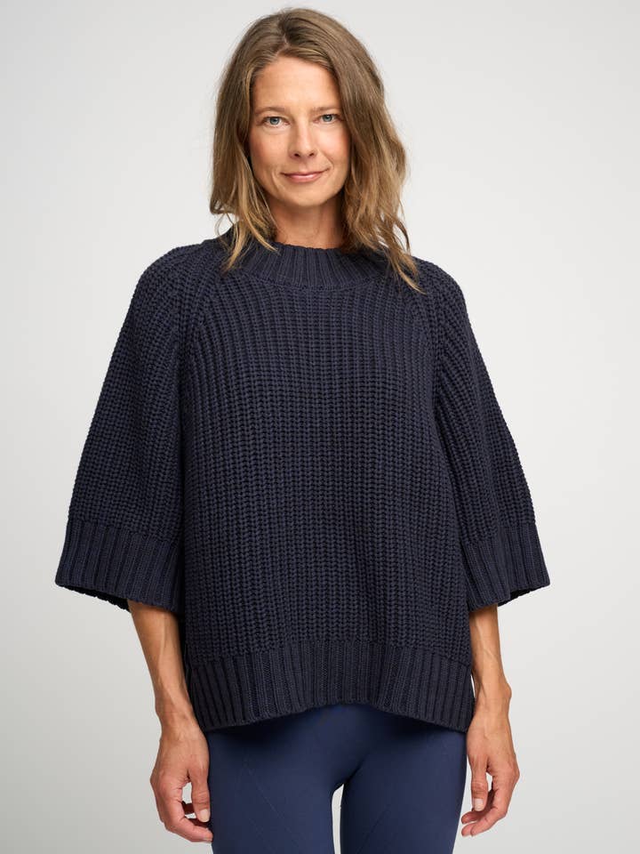 change rib knit - navy melange for wholesale on Faire