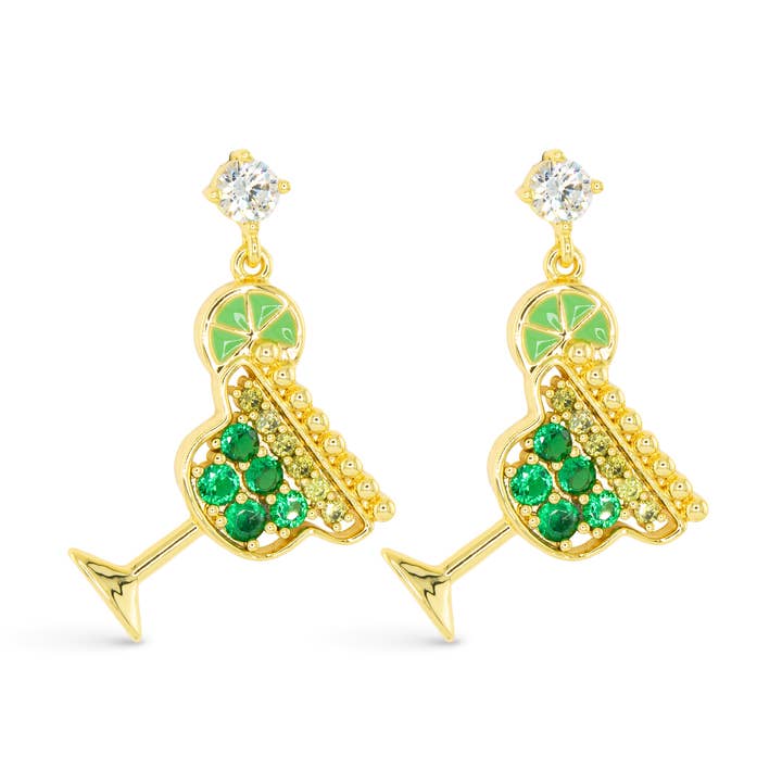 Gold CZ Margarita Earrings for wholesale by Amanda Blu