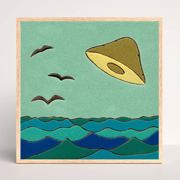 Observation des oiseaux, impression d'art giclée de 8 x 8 pouces pour la vente par Backseat Window