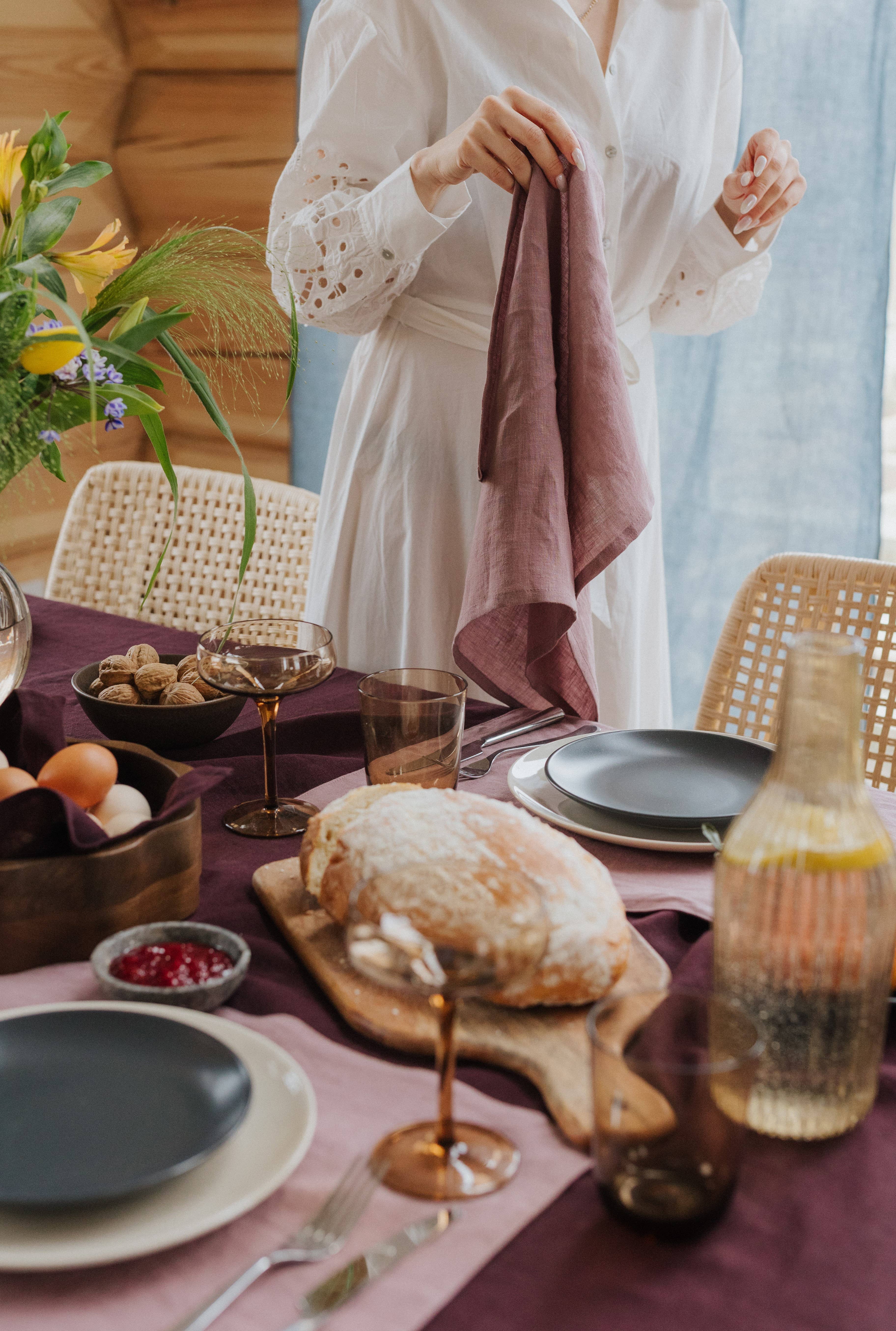 Linen Spells - Vendita all'ingrosso Strofinacci - Canovaccio da cucina in lino color legno di rosa4