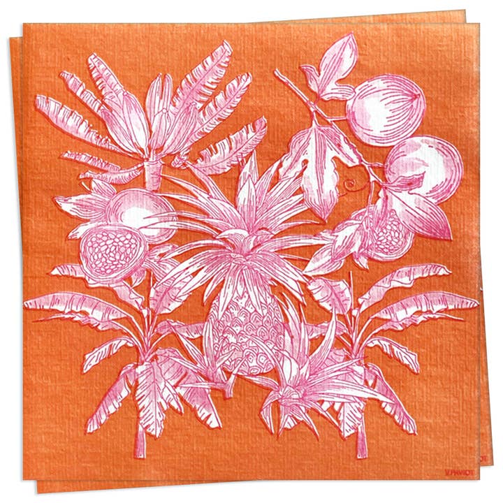 Trendy Table - Wholesale Disposable Napkin - Fruits Exotiques Orange - Paviot Cocktail Napkin