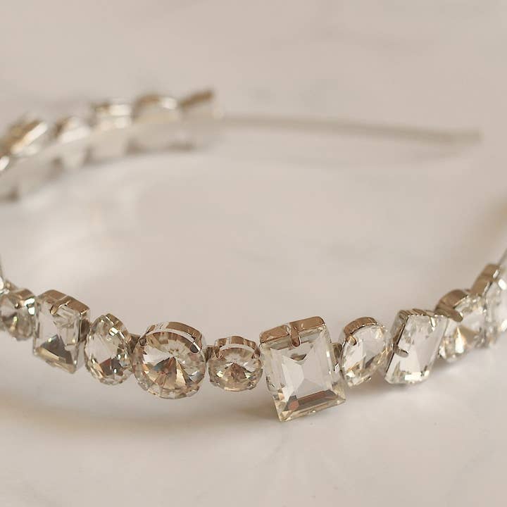 QueenMee Accessories - Wholesale Fashion Headband - Women's - Silver Headband with Crystal1