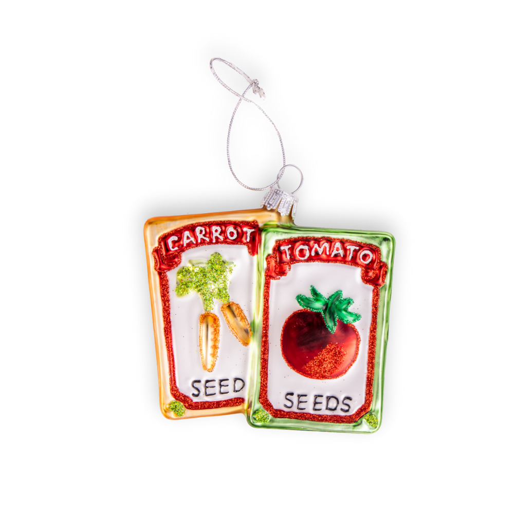 Chive - Wholesale Ornament - Seed Packet, Sloth, Vintage Glass Handmade Gardening Christmas Ornament 20250