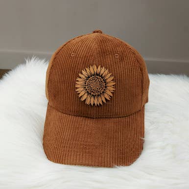 Trendy Transfers - Wholesale Patch - Sunflower TAN Leather Patch1