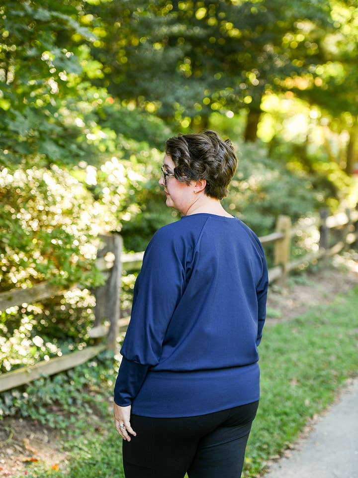 Knieriem Designs - Wholesale Knit Top - Women's - Rayon Crew Neck Ponte Top with Raglan Long Sleeves5