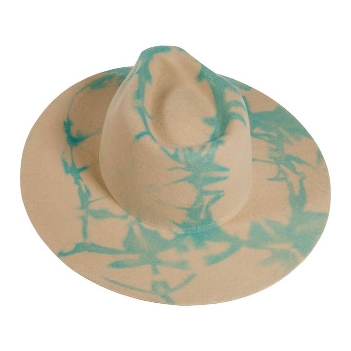 American Hat Makers - Wholesale Fedora - Unisex - Tie Dye Wool Felt Fedora Hat - Style Demi7