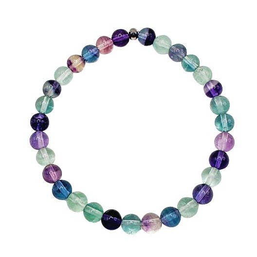 Clarity - Rainbow Fluorit 6mm Pärlarmband för wholesale av Featherly