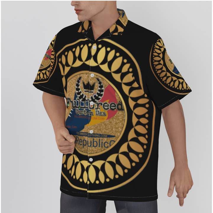 All-Over Print Men's Hawaiian Shirt With Button Closure for wholesale by fullbreedcustom