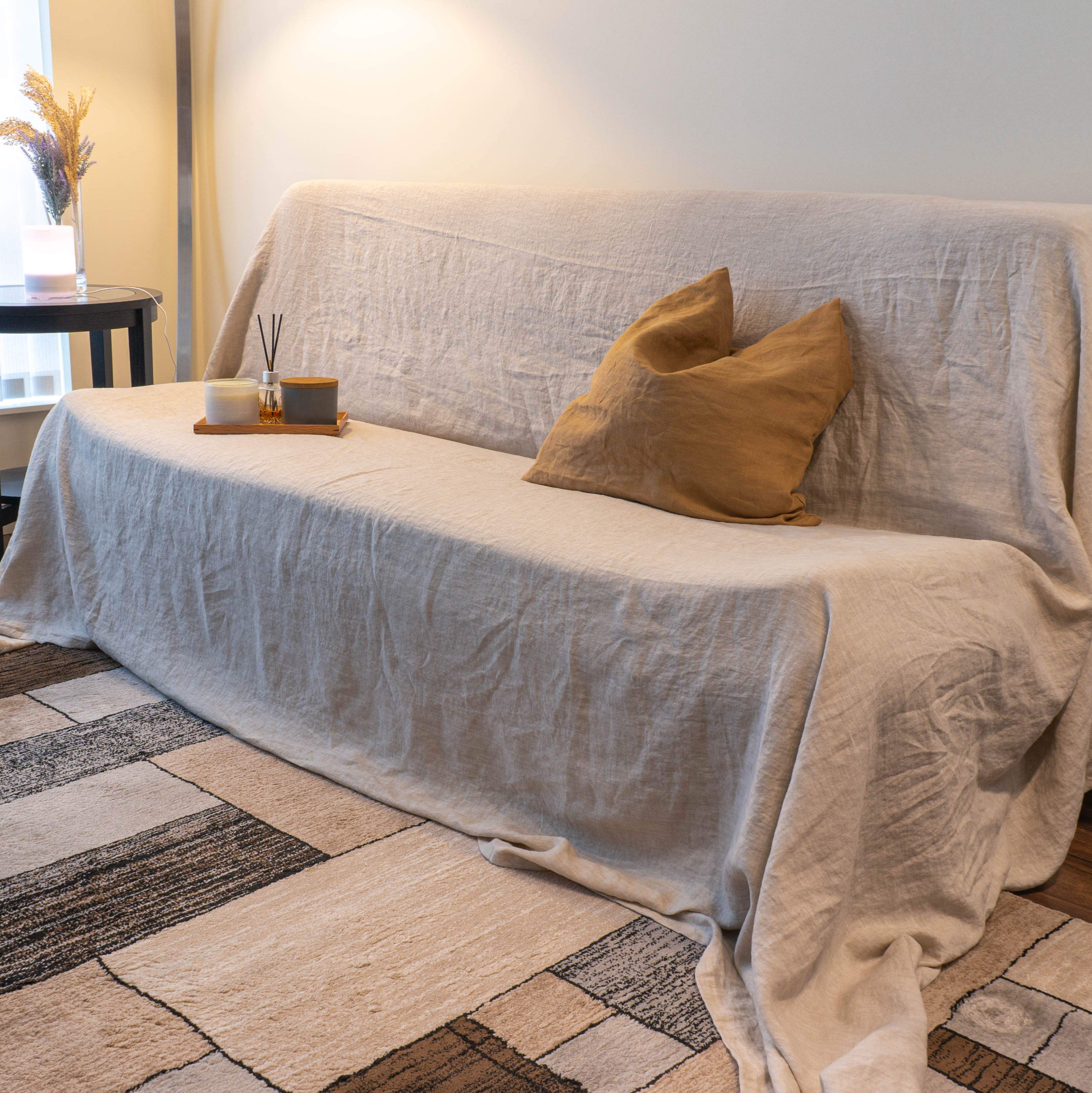 Q VITA – Engroshandel Stol-/sofabetræk – Linned sofabetræk til 2/3/4-personers eller L-formet sofa4