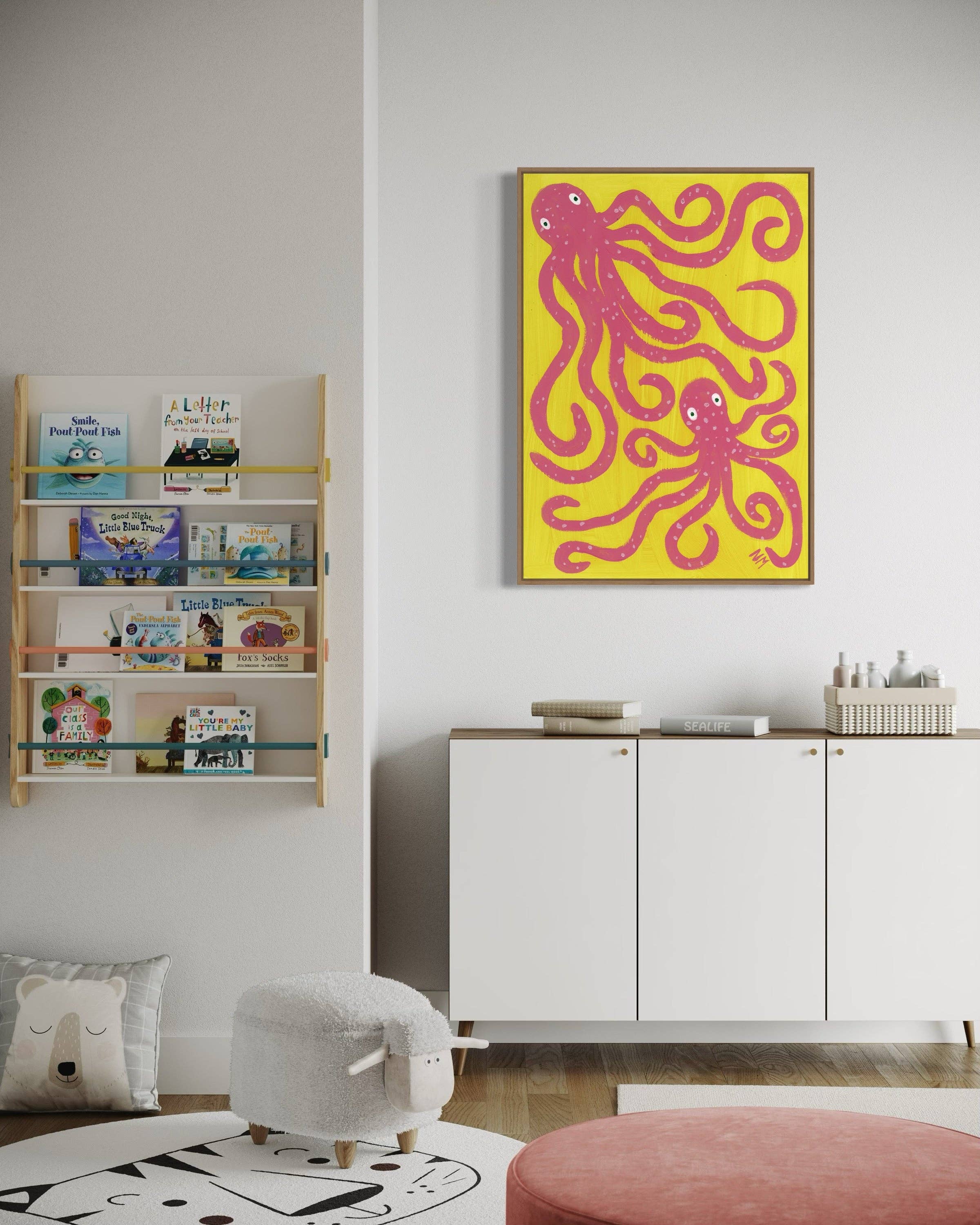 Nancy McKie - Wholesale Art Print - Pink octopus2