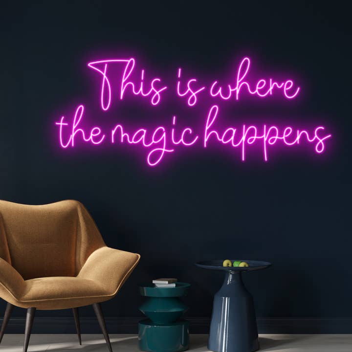 Glow Neon - Wholesale Neon Sign - This Is Where The Magic Happens Neon Sign, Wall Art Decor