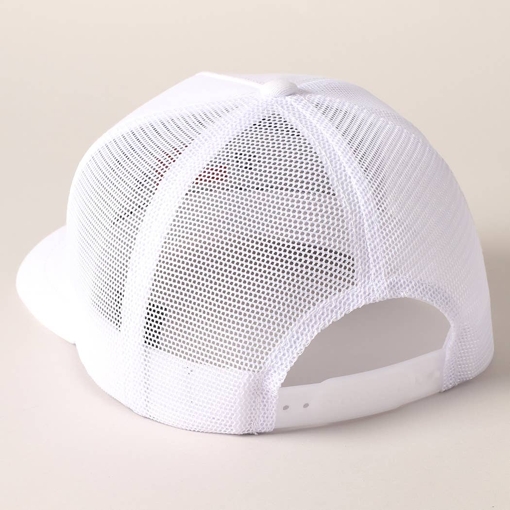 Fashion City - Wholesale Trucker Hat - Unisex - Land Of The Free Embroidery MeshBack Trucker Hat 14