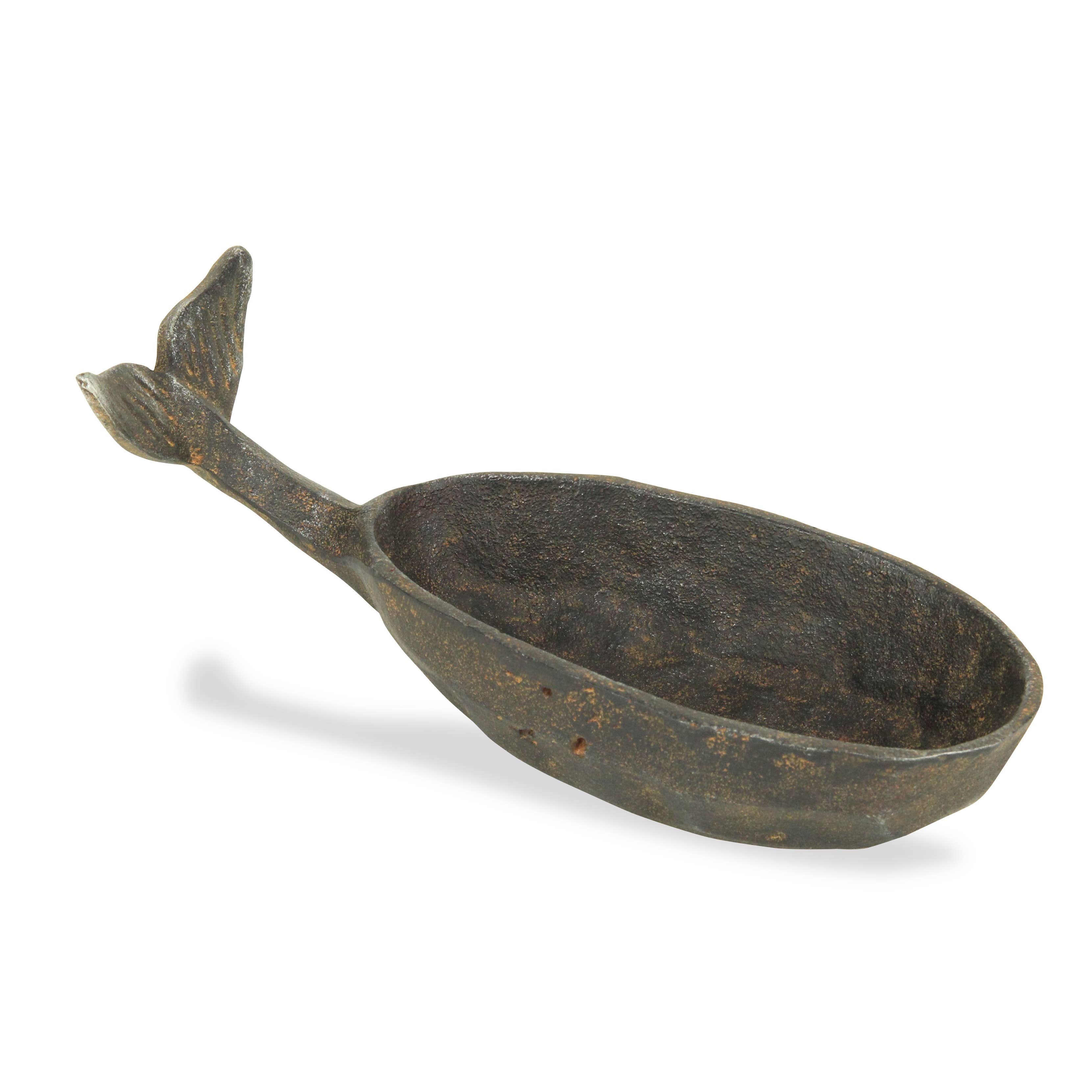 Cheungs Home Decor - Venta al por mayor Bandejas/platos/boles decorativos - Plato Elias de hierro fundido con acabado natural para decoración de ballenas2