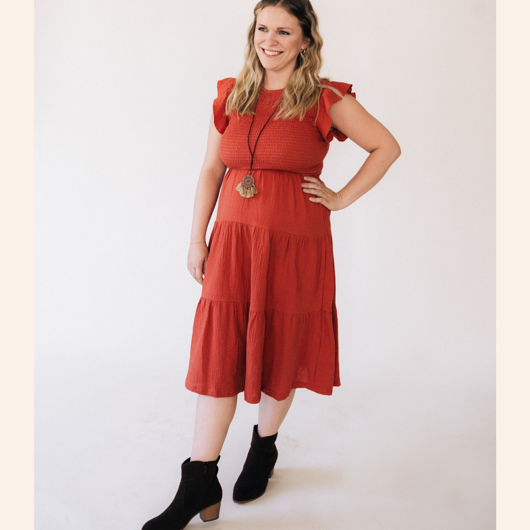 HAHA MAMA Clothing - Venta al por mayor Conjunto de mamá y bebé - Vestido Copper Mommy & Me para mujer10