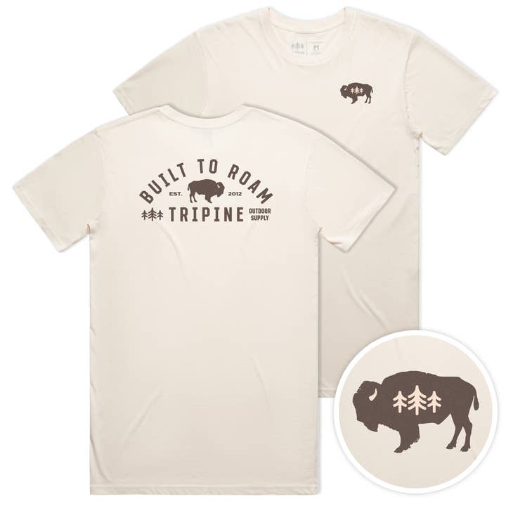 TriPine - Wholesale Screen Printed T-Shirt - Unisex - Built To Roam Staple Cotton Tee1