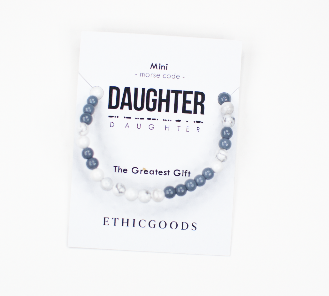 ETHICGOODS - Venta al por mayor Pulsera de cuentas - Niños - Pulsera Código Morse MINI para Niños | HIJA1