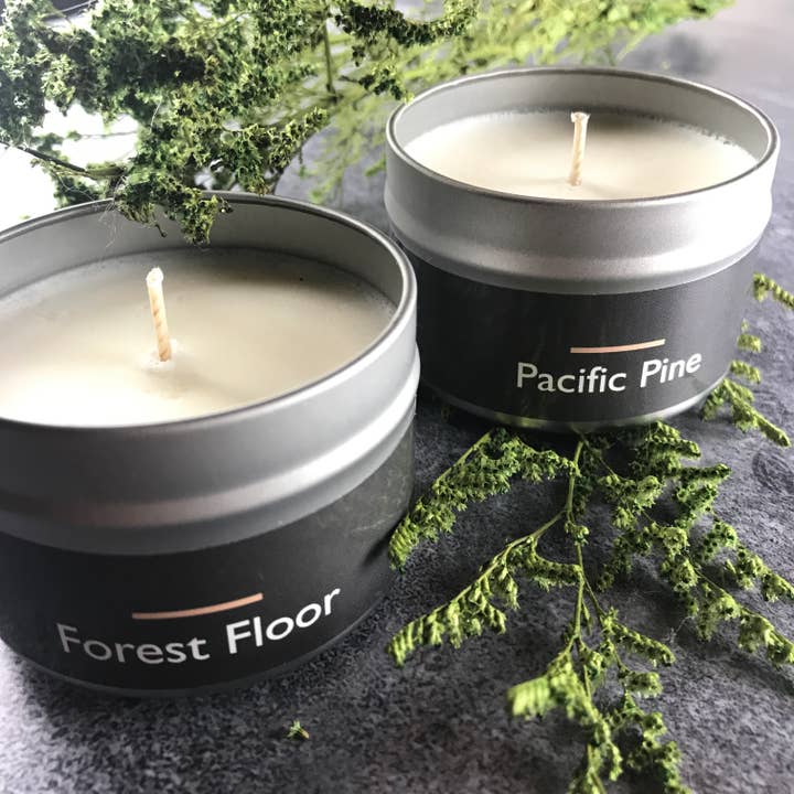 Reverie Wicks - Wholesale Travel Candles - 4 oz Forest Floor Forest Scented Soy Travel Candle2