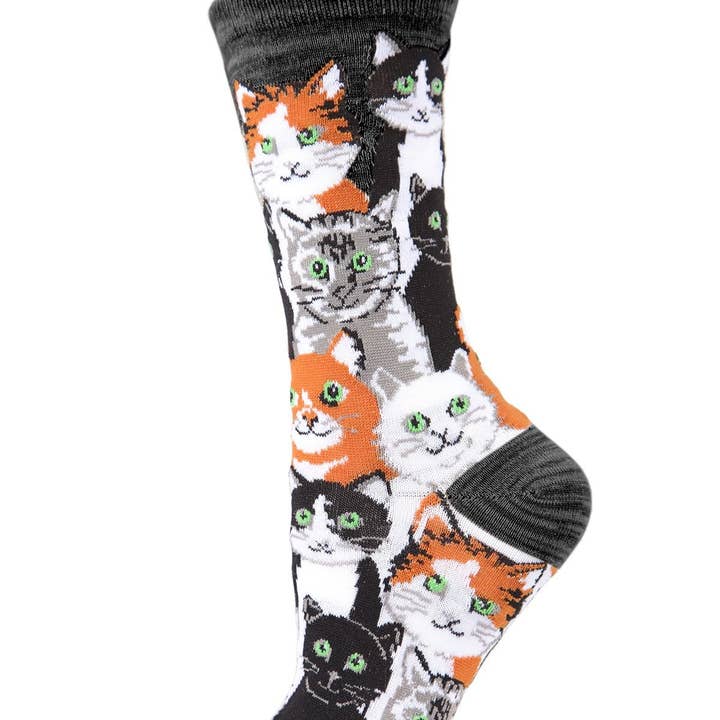 MeMoi Multi Cat Bamboo Blend Crew Socks and other Purchase Wholesale socks that save cats. Free Returns & Net 60 Terms on Faire trending on Faire.