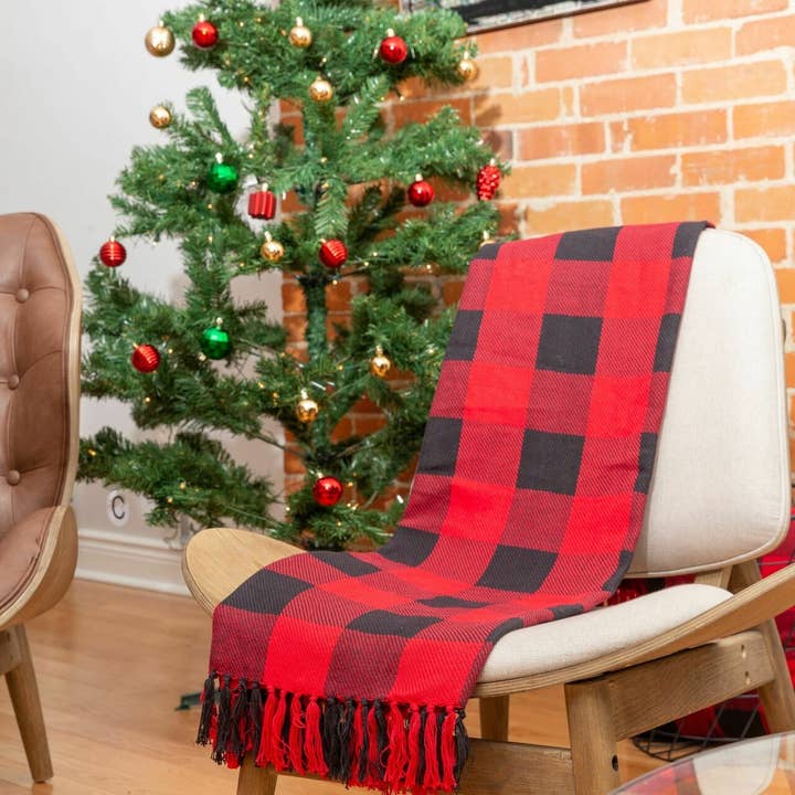 Fabstyles - Wholesale Throw Blanket - Fabstyles Buffalo Check Cotton Throw 50x602